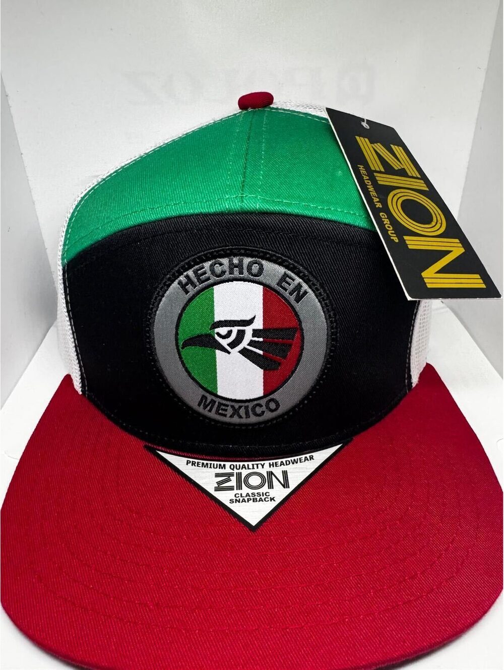 Zion Hecho En Mexico Trucker Hat Green White Red